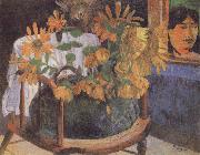 Paul Gauguin Sunflowers on a chair oil painting on canvas